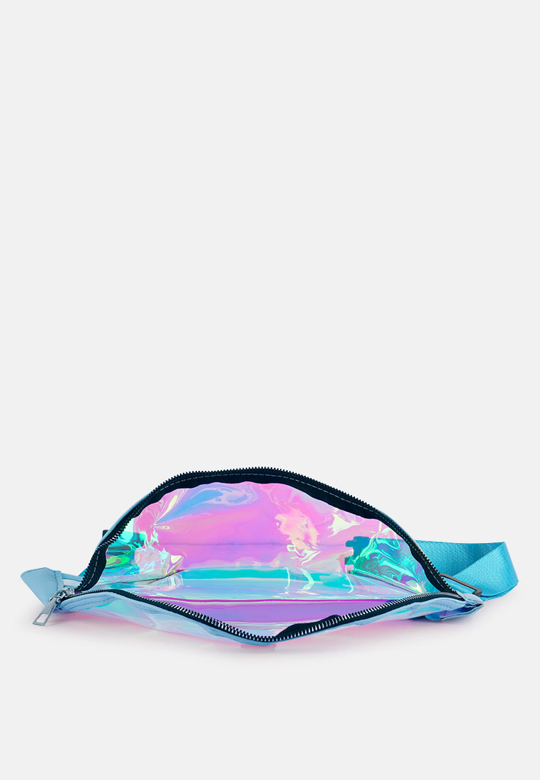 Pink Clear Hologram Fanny Pack#color_blue