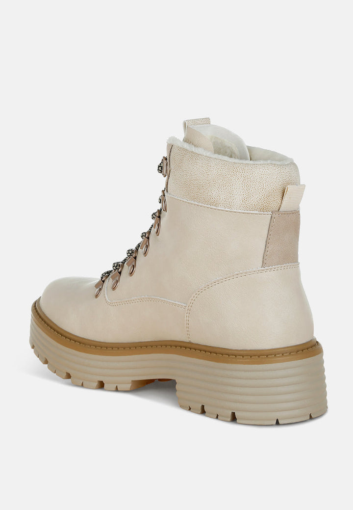 lace-up chunky warm ankle boots by ruw#color_beige