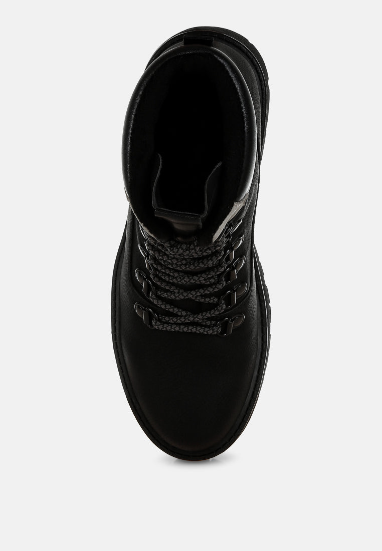 lace-up chunky warm ankle boots by ruw#color_black