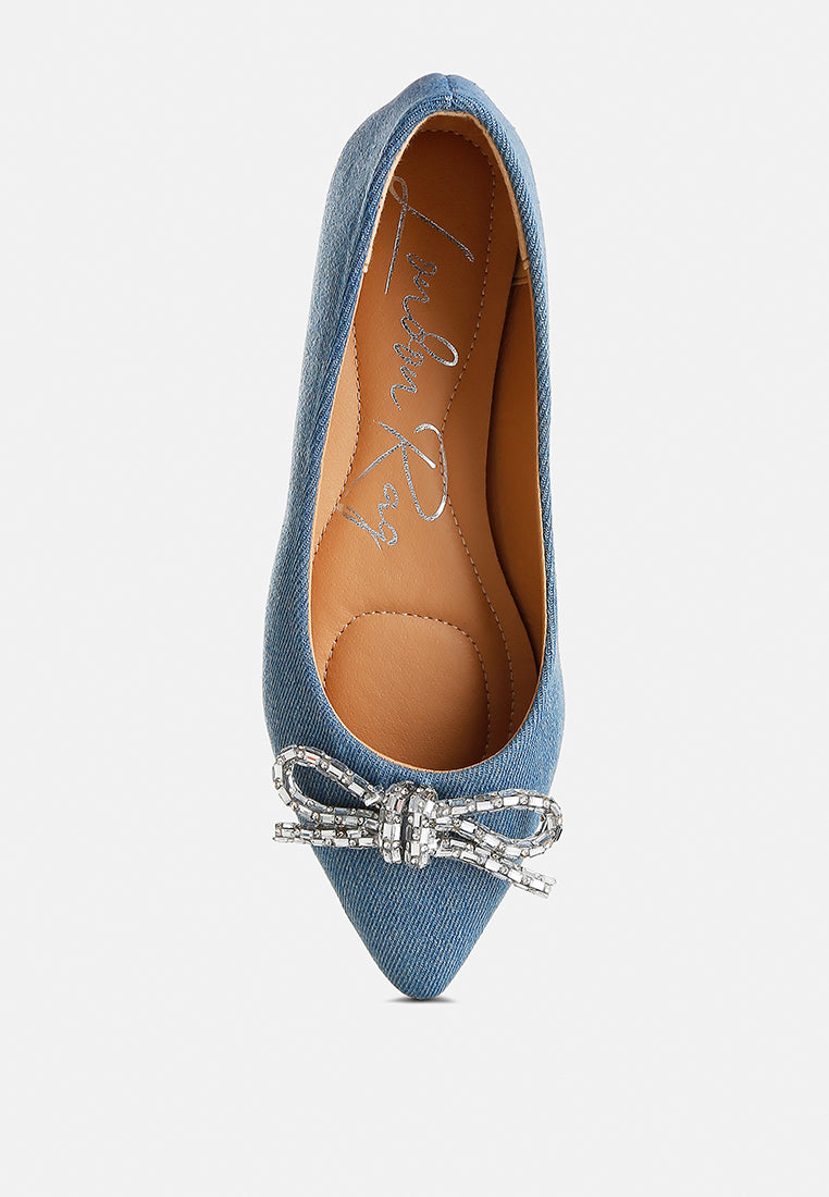 bow detail ballet flats by ruw#color_light-blue