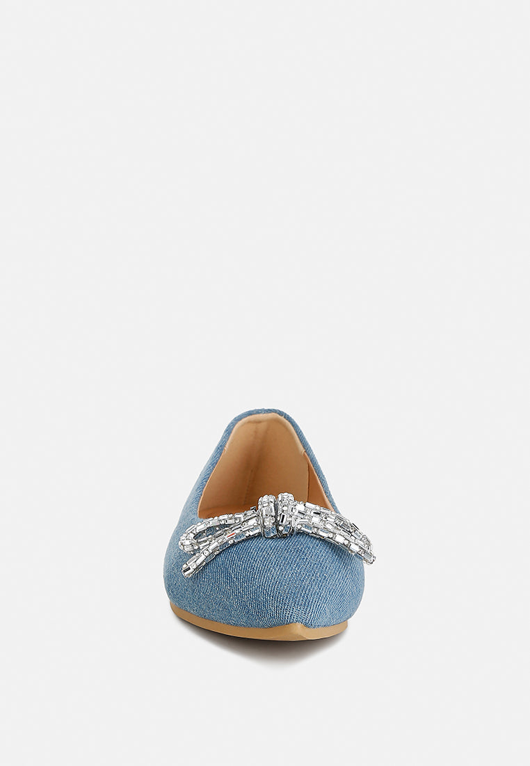 bow detail ballet flats by ruw#color_light-blue