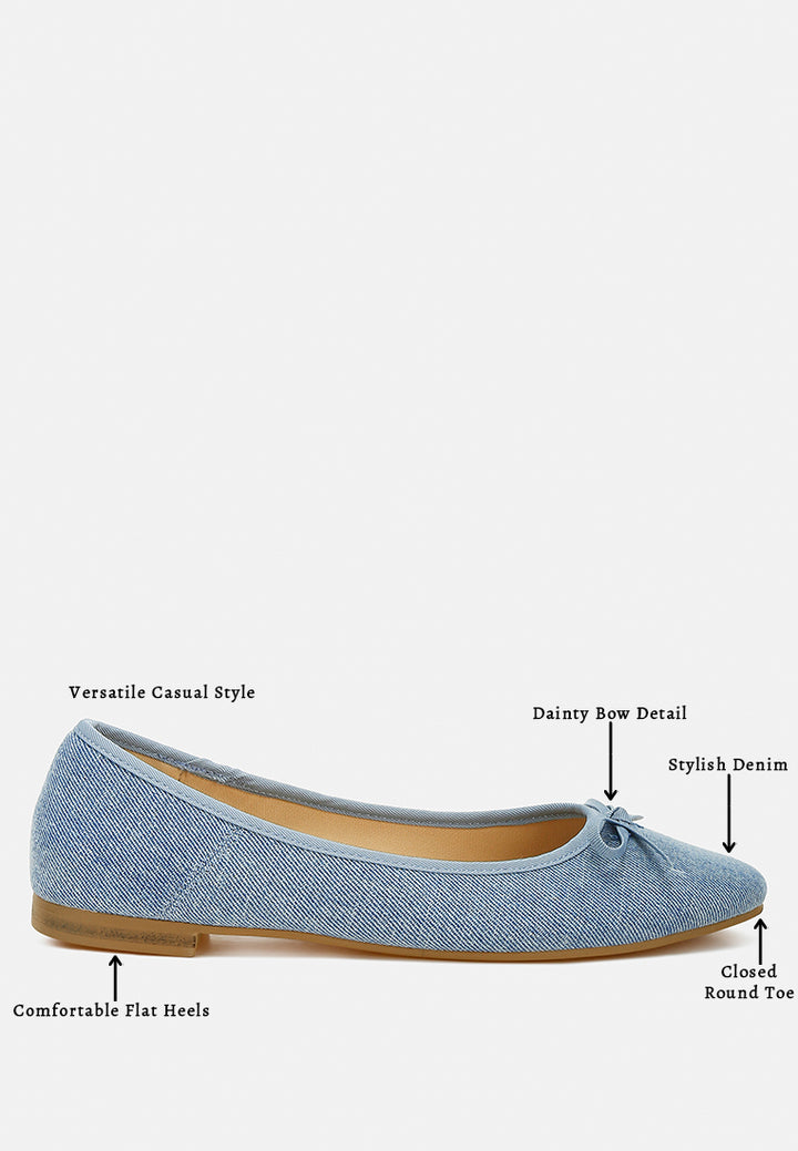 bow detail denim ballerinas by ruw#color_denim-blue