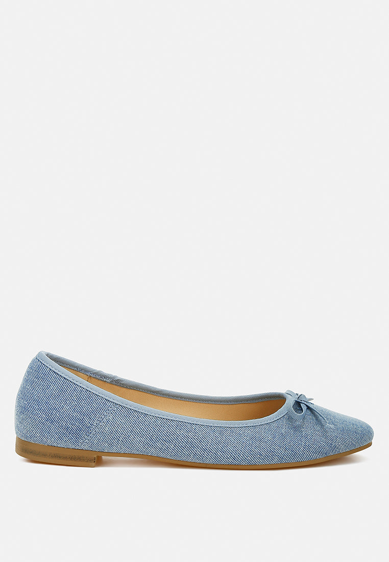 bow detail denim ballerinas by ruw#color_denim-blue