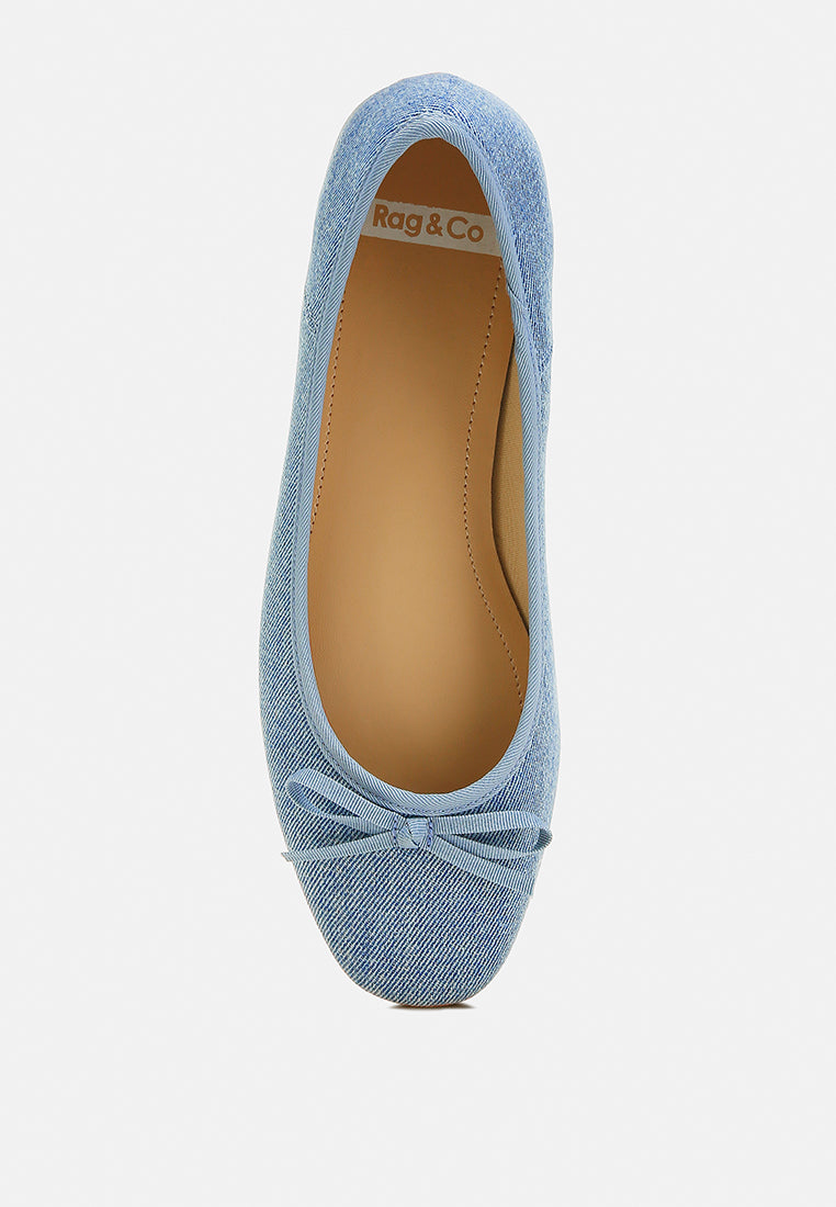 bow detail denim ballerinas by ruw#color_denim-blue