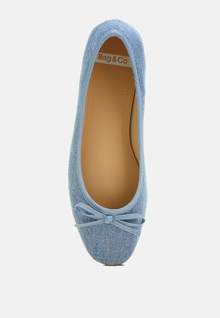 bow detail denim ballerinas by ruw#color_denim-blue