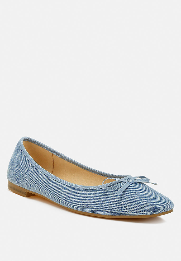 bow detail denim ballerinas by ruw#color_denim-blue