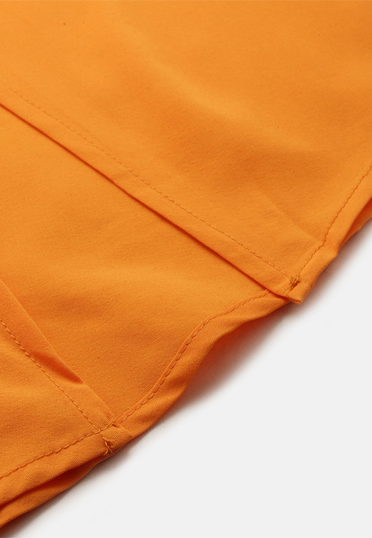 Bow Detail Slit Long Skirt#color_orange