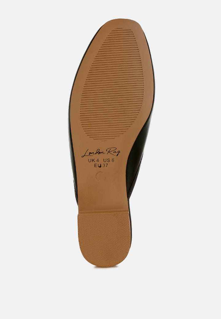 bow slip-on flat mules by ruw#color_black