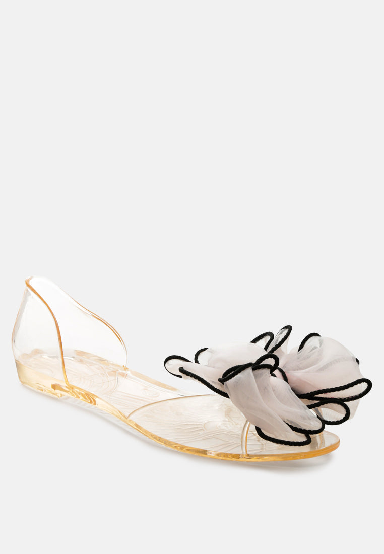 bow on top jelly ballerinas#color_beige