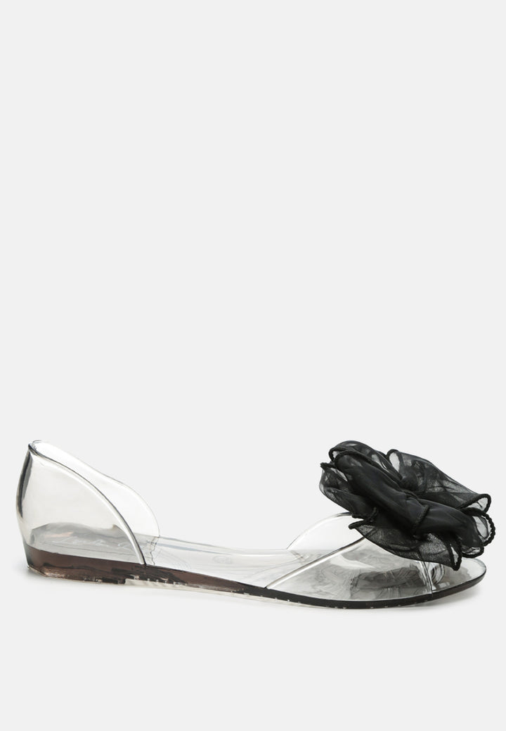 bow on top jelly ballerinas#color_black