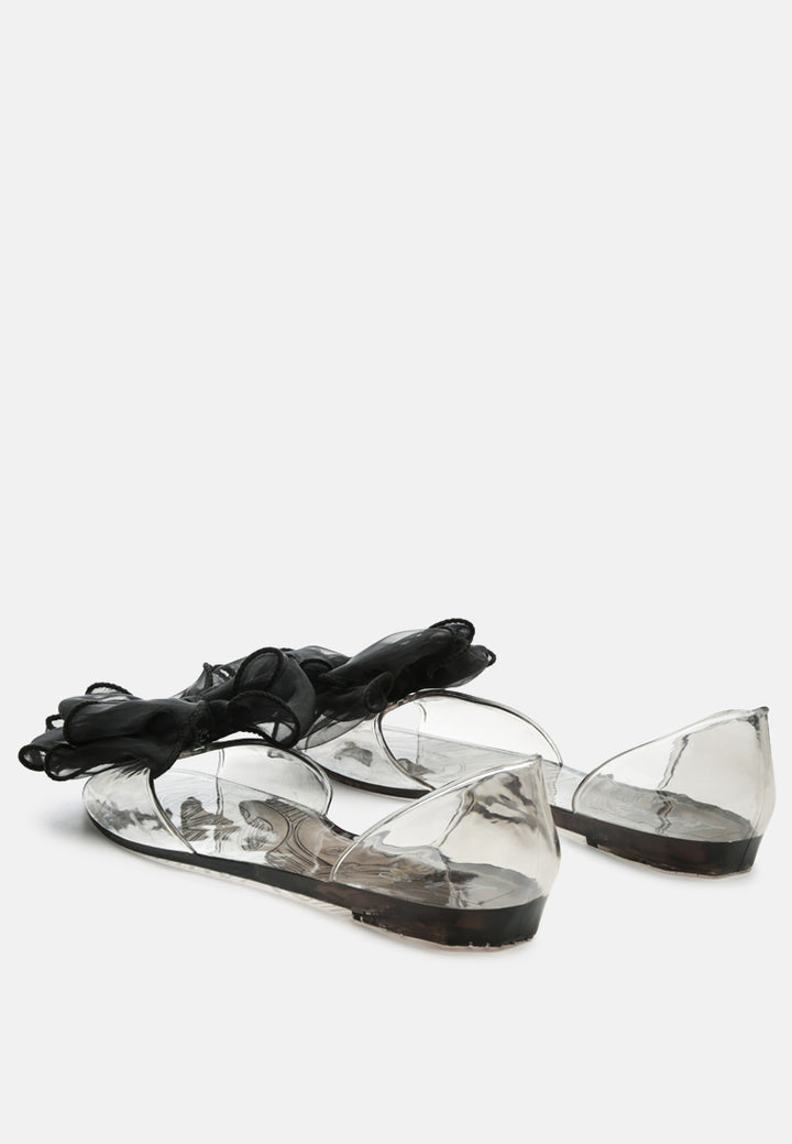 bow on top jelly ballerinas#color_black