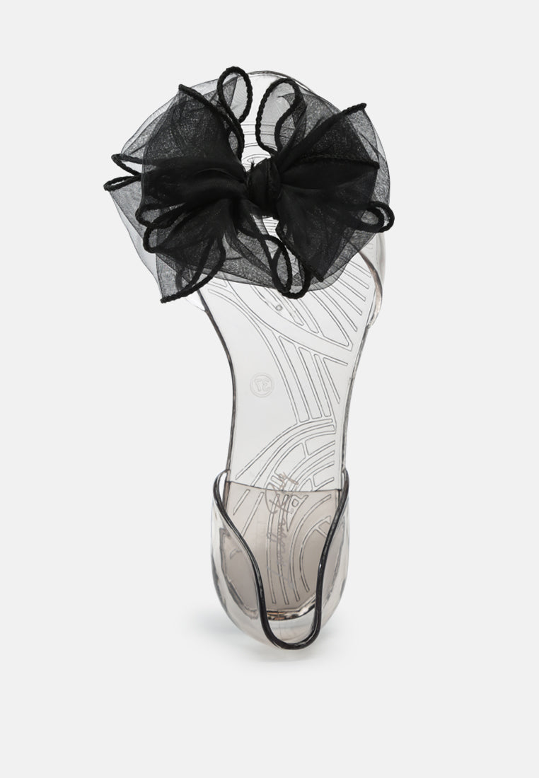 bow on top jelly ballerinas#color_black