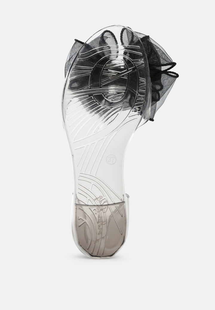bow on top jelly ballerinas#color_black