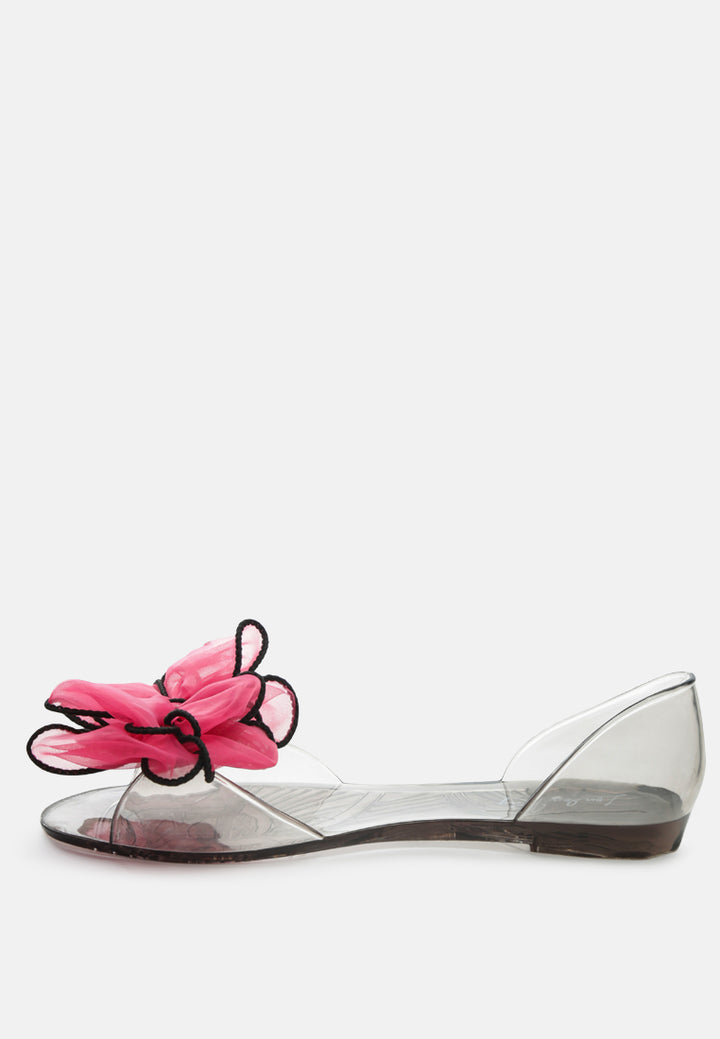 bow on top jelly ballerinas#color_purple