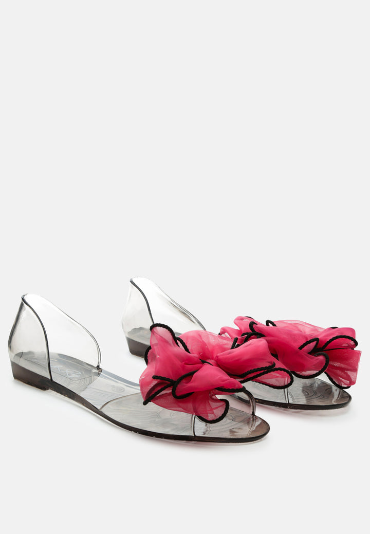 bow on top jelly ballerinas#color_purple