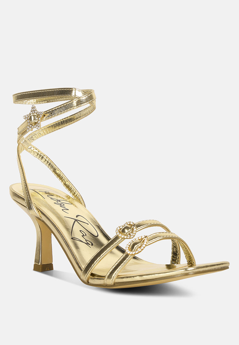 buckle high heel sandals#color_gold