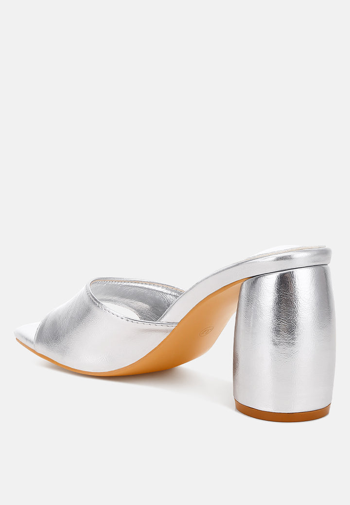 metallic faux leather slip on sandals by ruw#color_silver