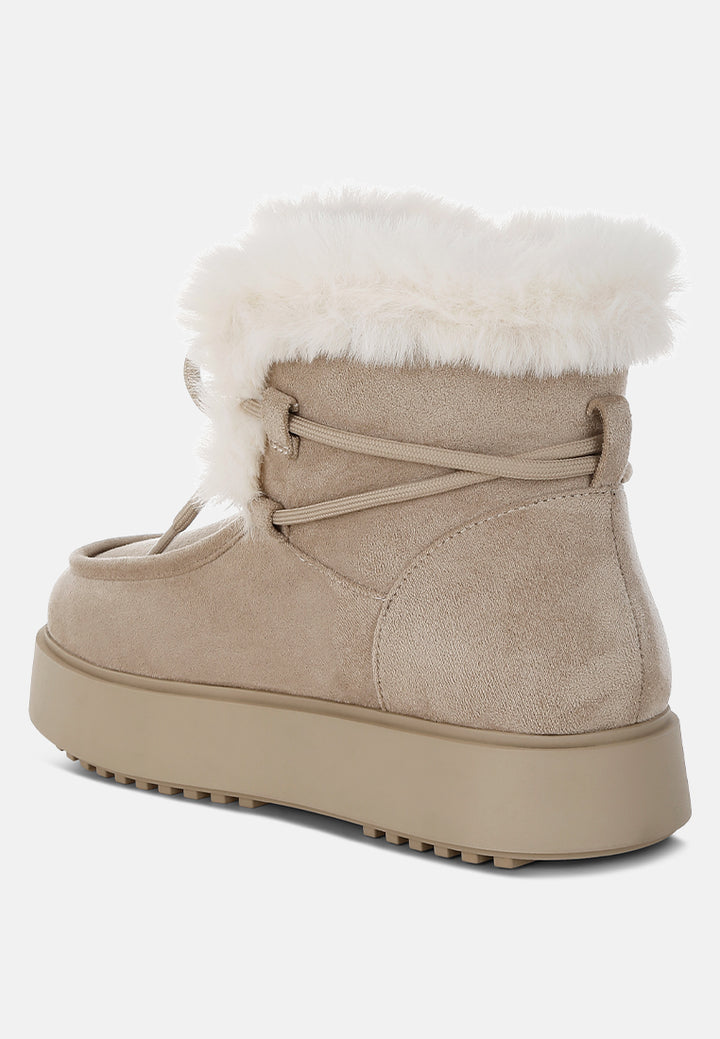 bunting faux fur collar flatform boots by ruw#color_beige
