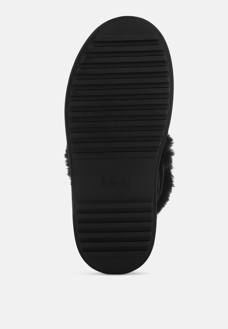 bunting faux fur collar flatform boots by ruw#color_black
