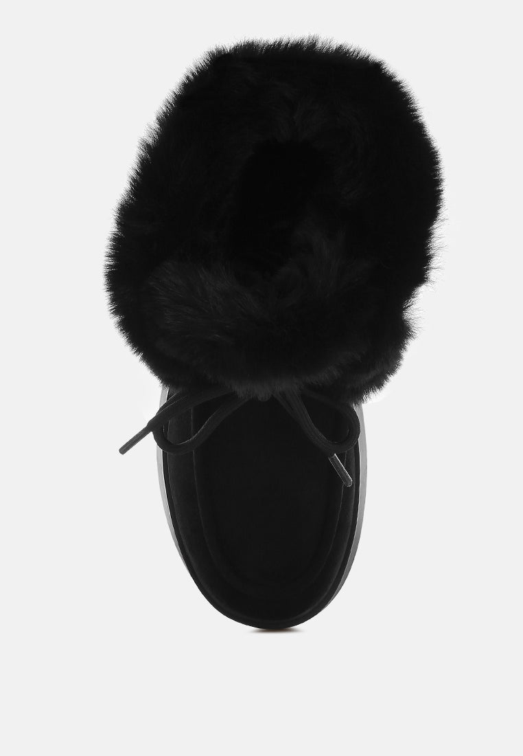 bunting faux fur collar flatform boots by ruw#color_black