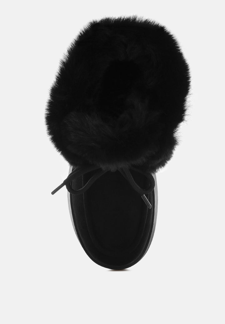 bunting faux fur collar flatform boots by ruw#color_black