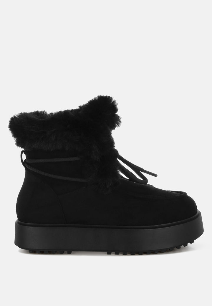 bunting faux fur collar flatform boots by ruw#color_black