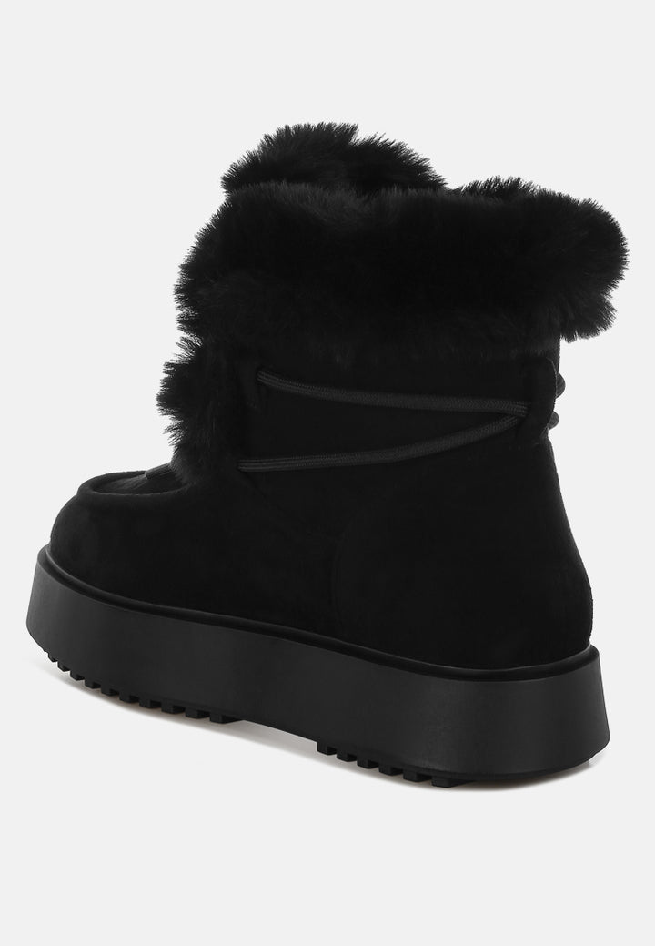bunting faux fur collar flatform boots by ruw#color_black