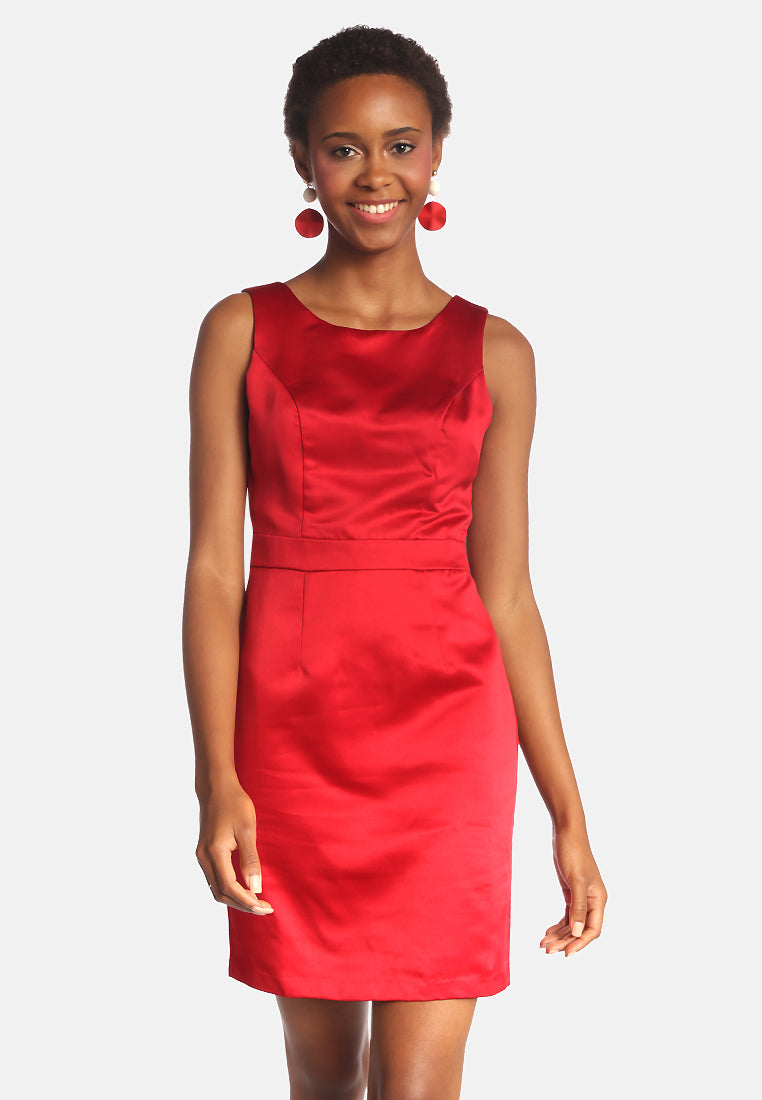 satin bodycon mini dress#color_burgundy