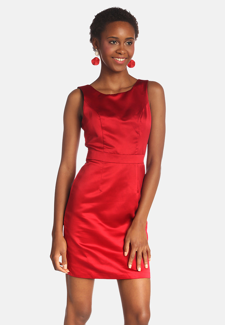 satin bodycon mini dress#color_burgundy