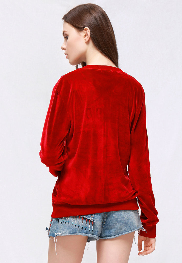 burgundy velvet zipper jacket#color_burgundy