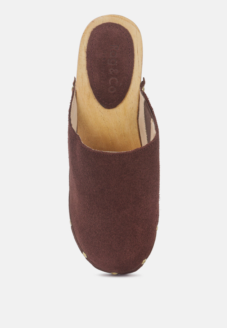 fine suede studded clogs mules by ruw#color_brown