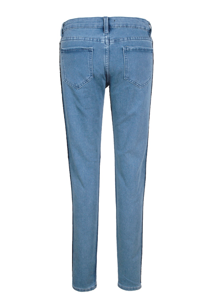 skinny side tape jeans#color_light-blue