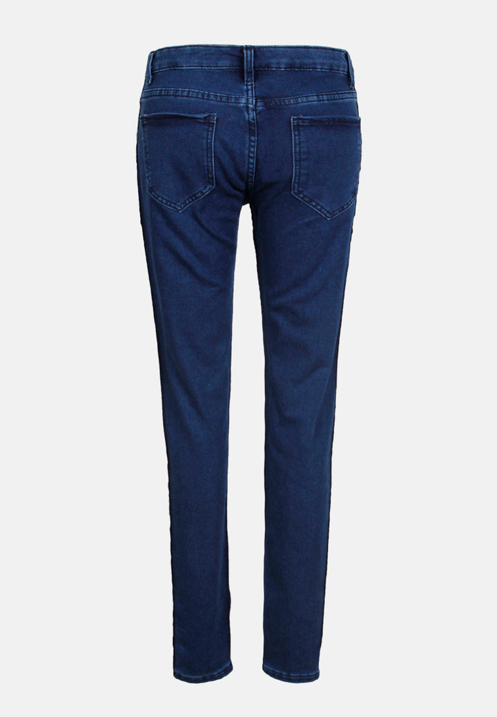 skinny side tape jeans#color_dark-blue