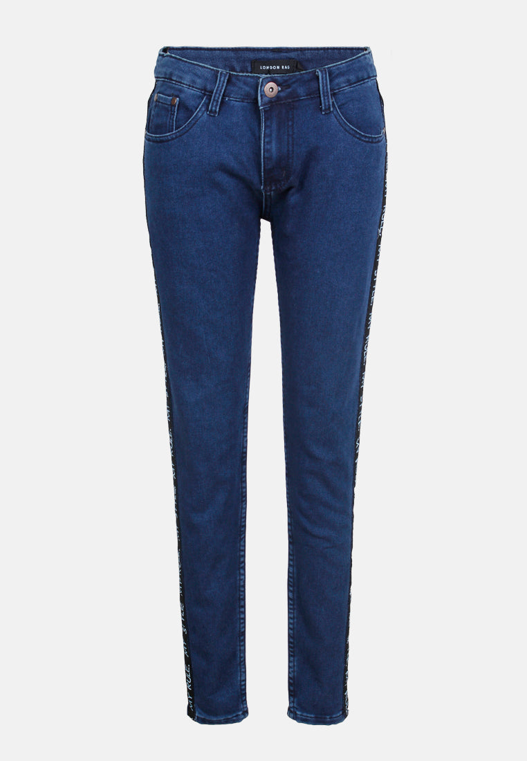 skinny side tape jeans#color_dark-blue