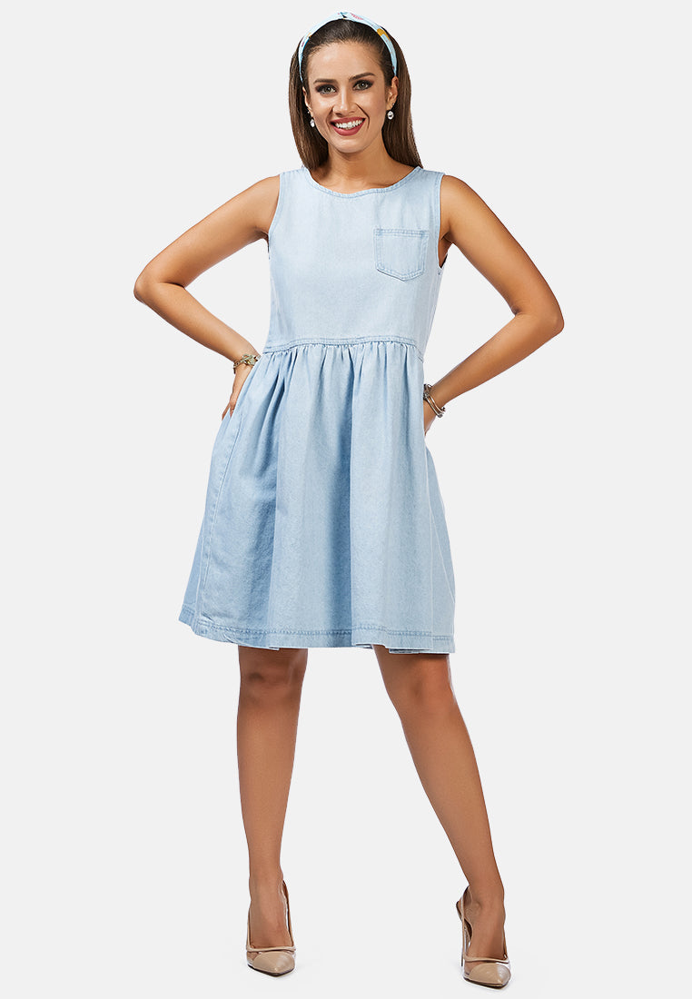 mark me honey denim dress#color_light-blue