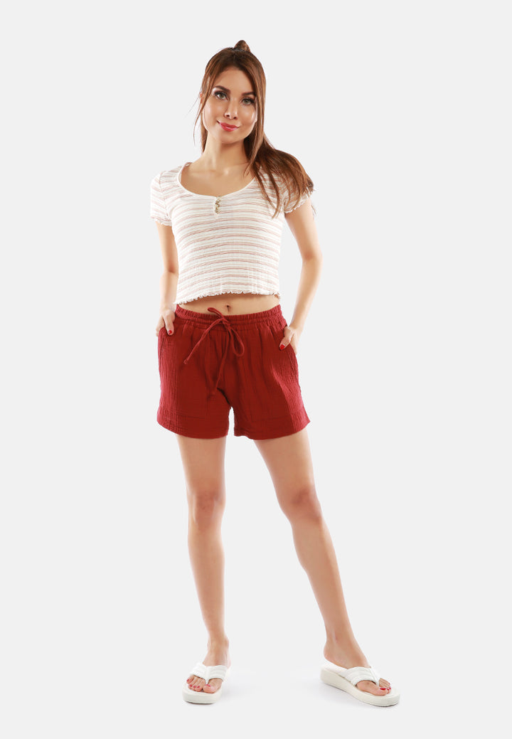 beachy summer shorts#color_burgundy