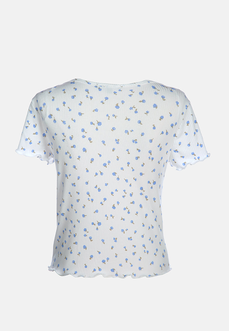 casual short summer top#color_ivory-floral