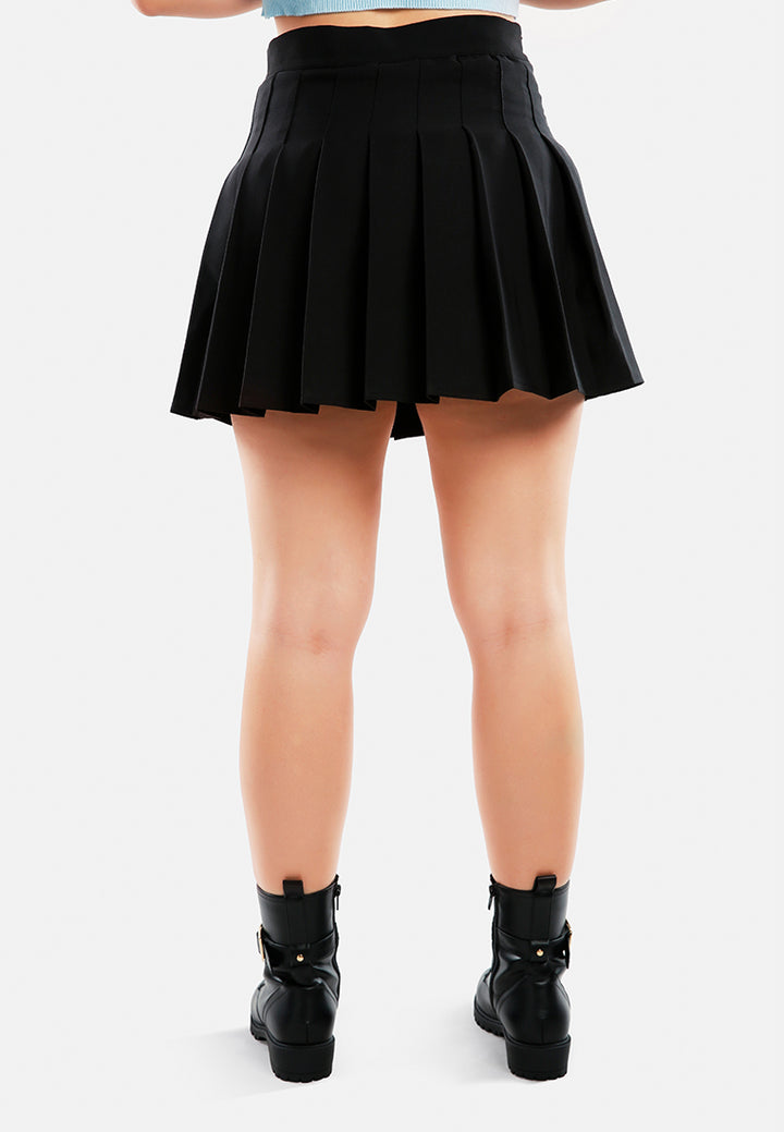 knife pleated mini skirt by ruw#color_black