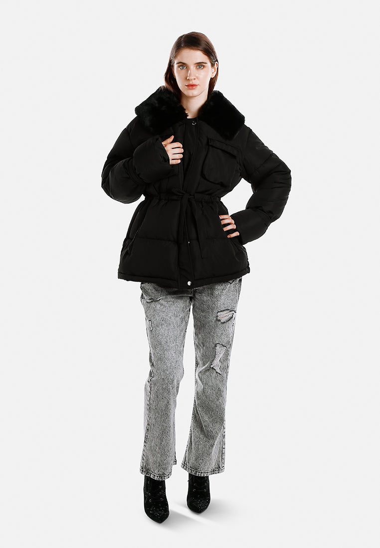 long puffer jacket hoodie by ruw#color_black