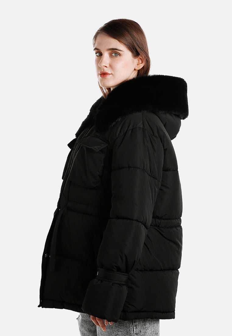 long puffer jacket hoodie by ruw#color_black