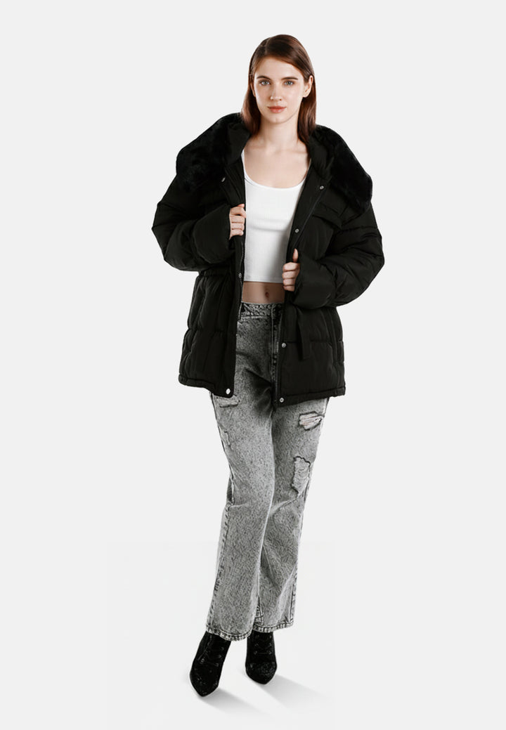 long puffer jacket hoodie by ruw#color_black