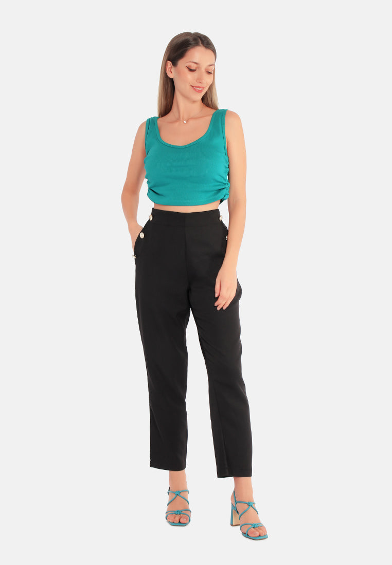 semi casual straight pants by ruw#color_black