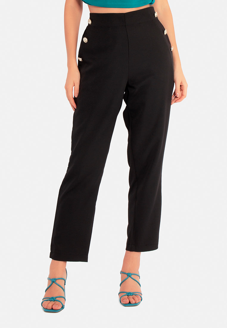 semi casual straight pants by ruw#color_black