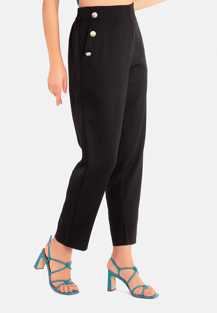 semi casual straight pants by ruw#color_black