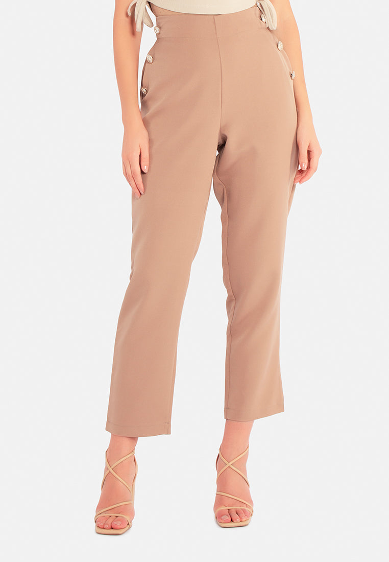 semi casual straight pants by ruw#color_camel