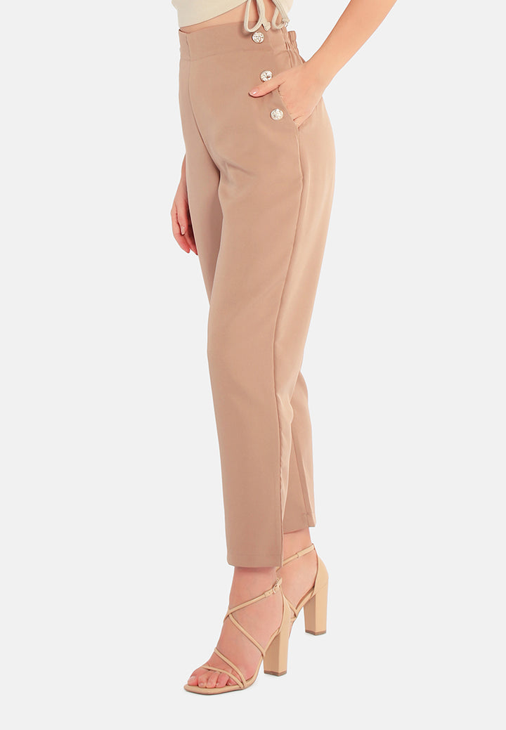 semi casual straight pants by ruw#color_camel