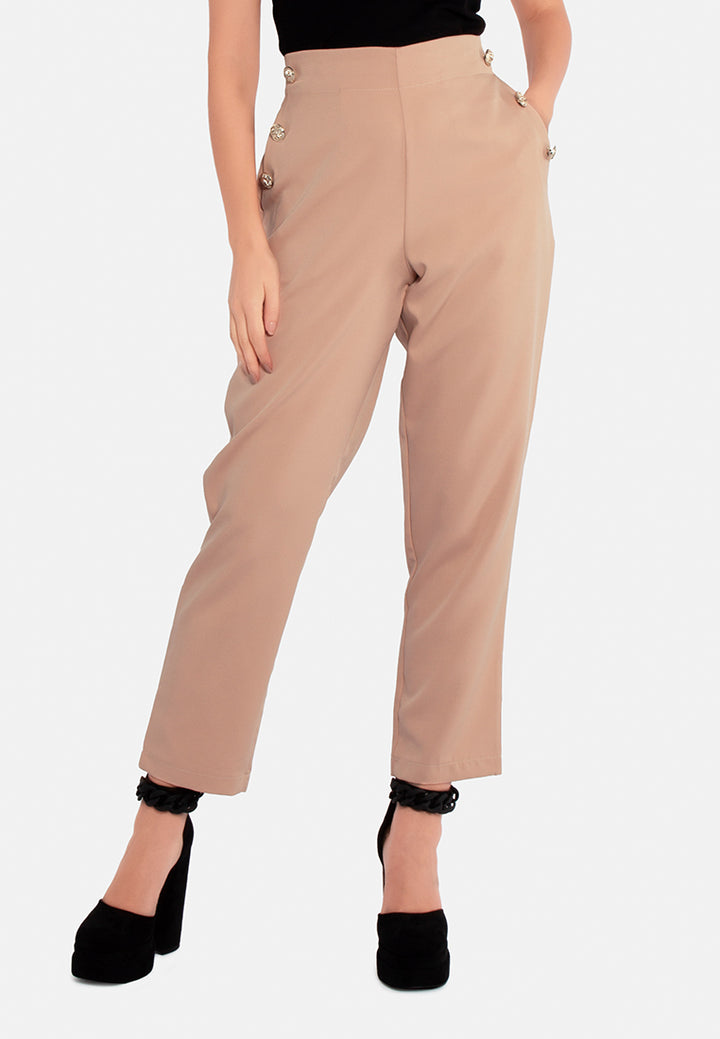 semi casual straight pants by ruw#color_peach