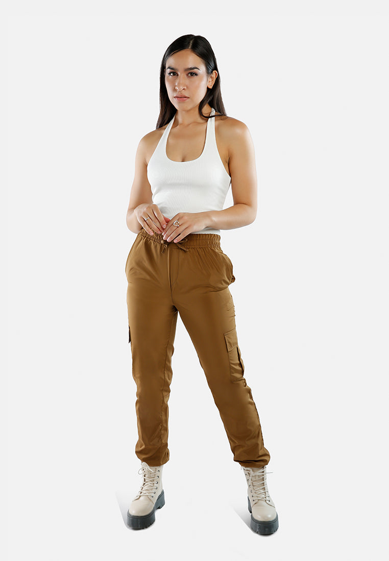 high waist casual trousers by ruw#color_khaki