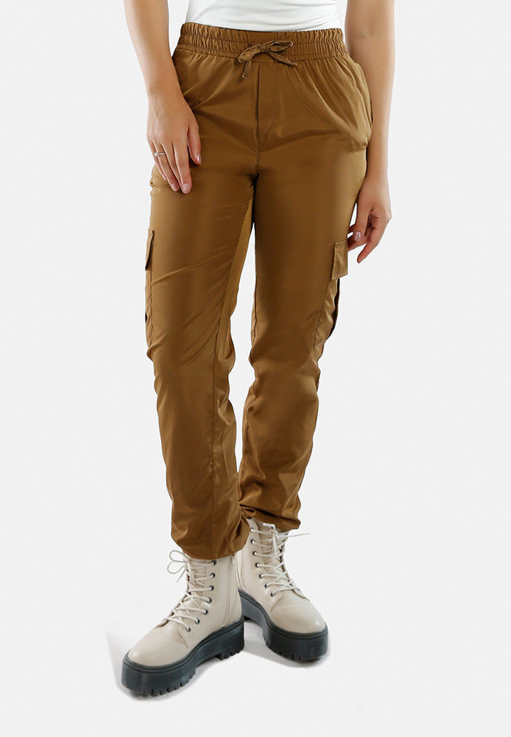 high waist semi casual trousers#color_khaki
