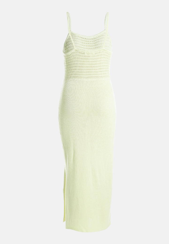 straight side slit dress by ruw#color_washed-lime